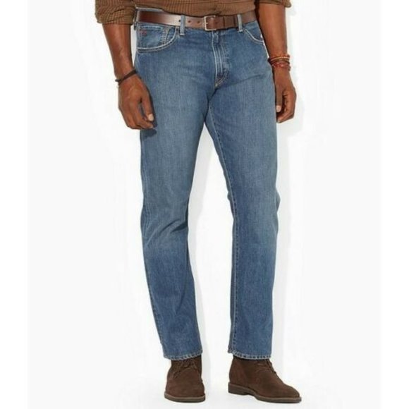 Polo Ralph Lauren Men's Big & Tall Hampton Straight Fit Jeans Stanton Wash 50x32 - Picture 1 of 5